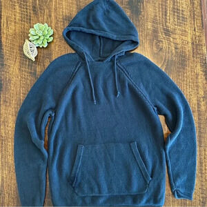 Abercrombie & Fitch | Y2K Navy Blue Hooded Sweater, Rolled Hems